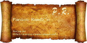 Panics Ramón névjegykártya